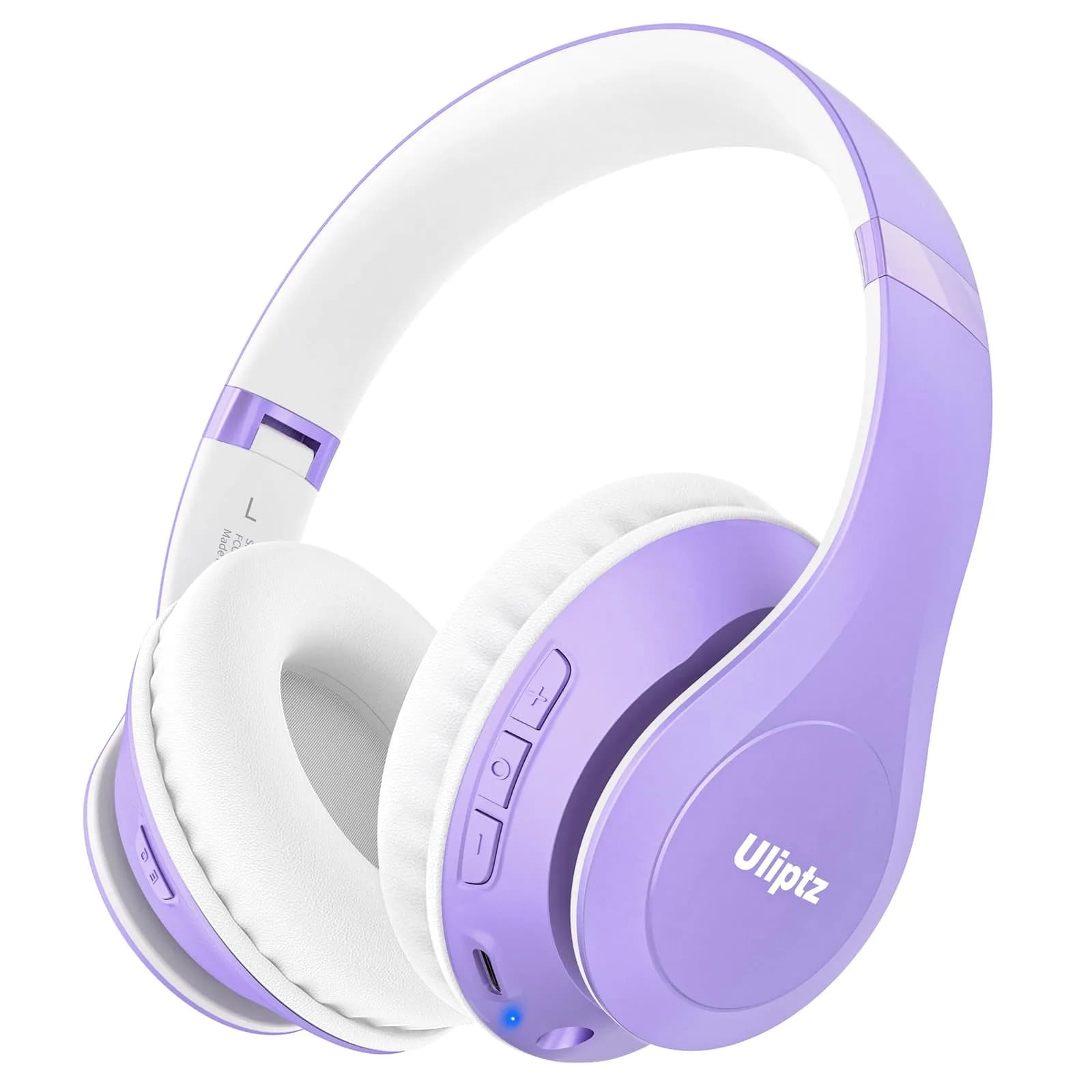 Uliptz Over-Ear Bluetooth Headphones | 65 Hours Playtime, HiFi Stereo, 6 EQ Modes, Built-in Mic — Purple