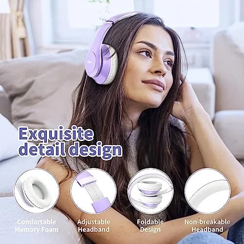 Uliptz Bluetooth Headphones Over Ear, Wireless HiFi Stereo Foldable Headset with 65H Playtime & 6 EQ Modes | 40mm Drivers thumbnail 4