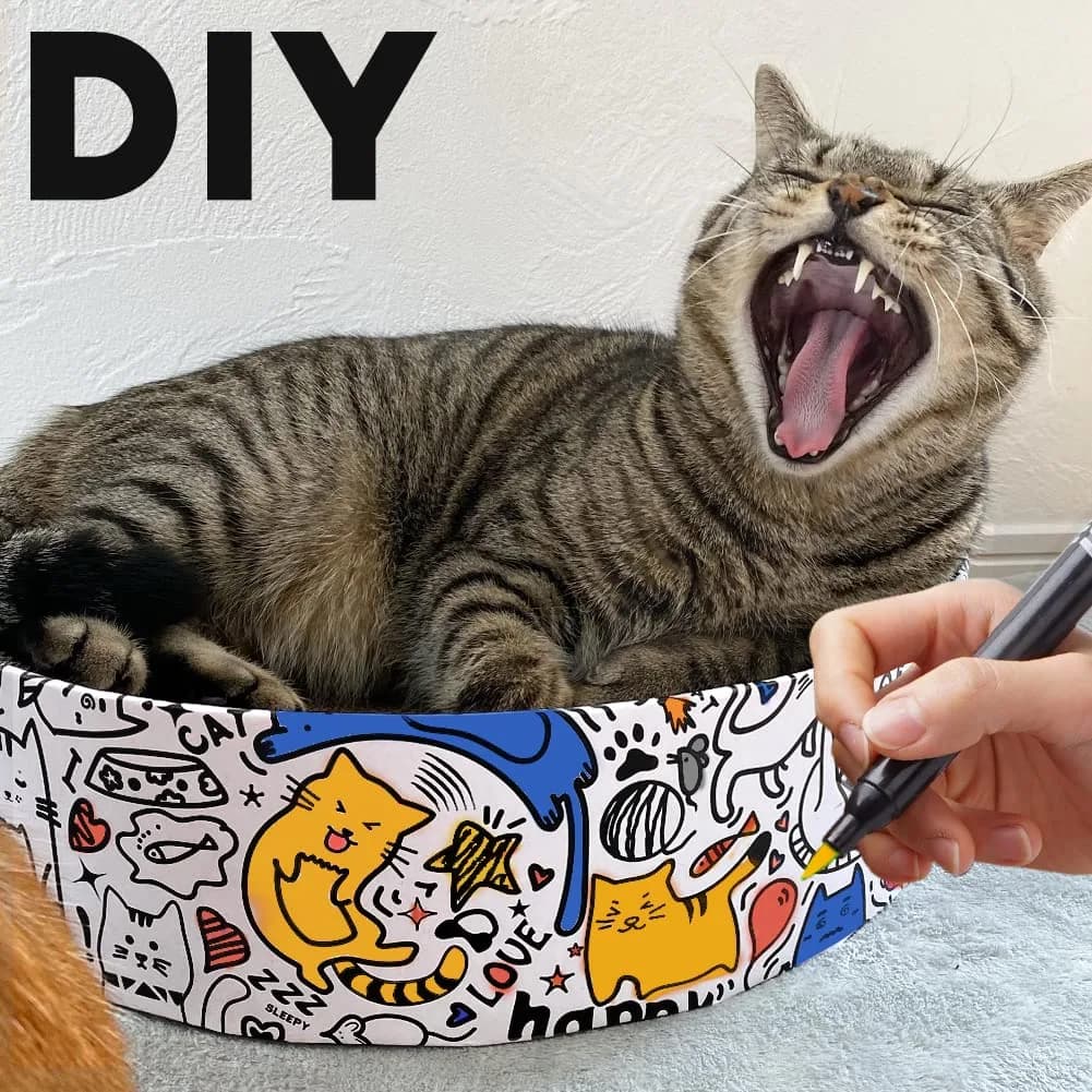 ARGOPET Oval Cat Scratcher Bed with Toy 43cm (17in) | Curved Design for Spine Support - view 4