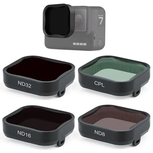 GEPULY Camera Lens Filter Set for GoPro Hero 5 6 7 | CPL ND8 ND16 ND32 Multi-Coated Glass thumbnail 1
