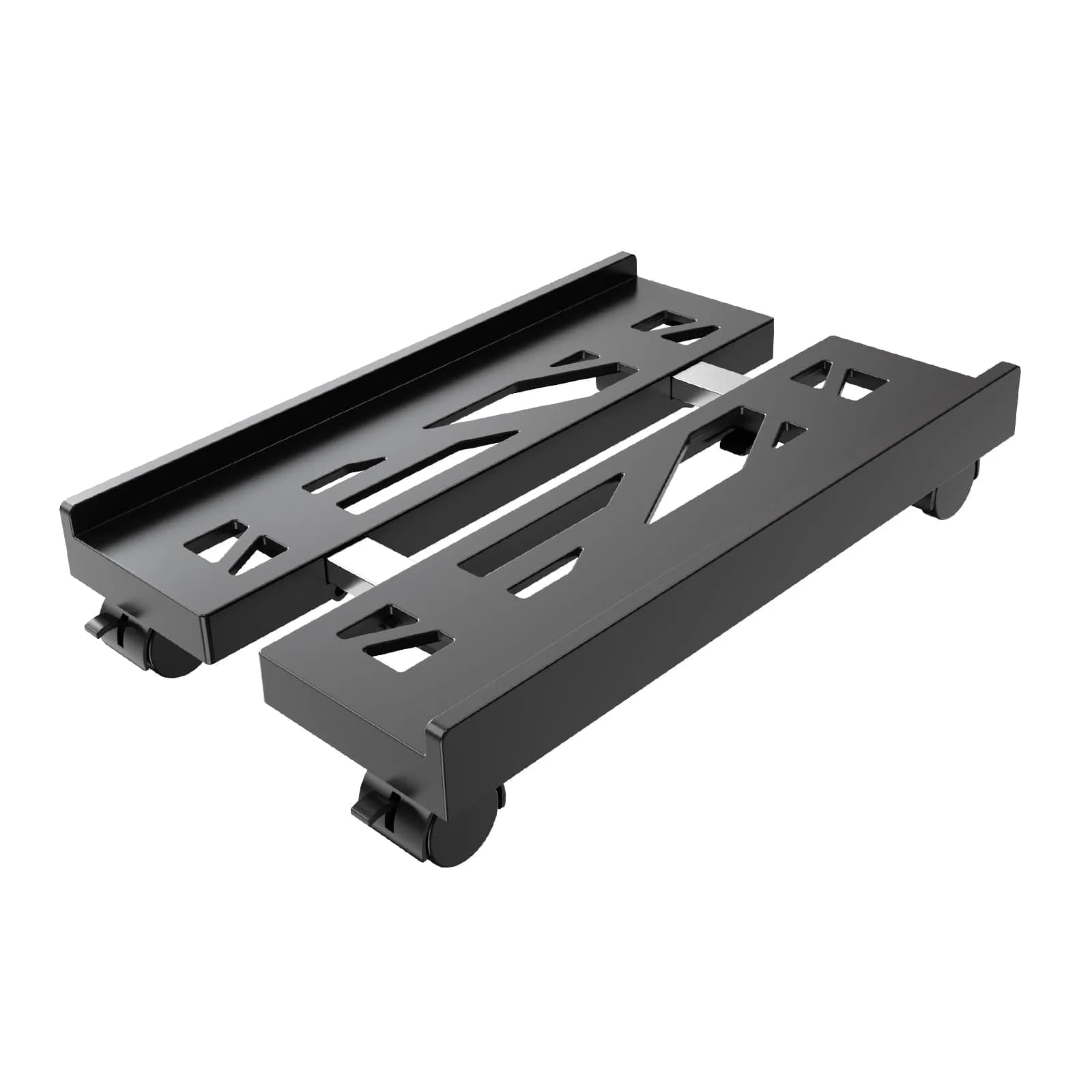 Hovadova Adjustable Computer Tower Stand Black | Ventilated Mobile CPU Holder with Locking Wheels — Regular Black