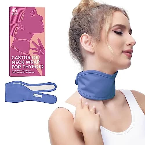 glitz Castor Oil Neck Wrap for Thyroid - Organic, Reusable, Leak-Proof, Violet | 50cm (19.68'') x 9cm (3.54'') thumbnail 1