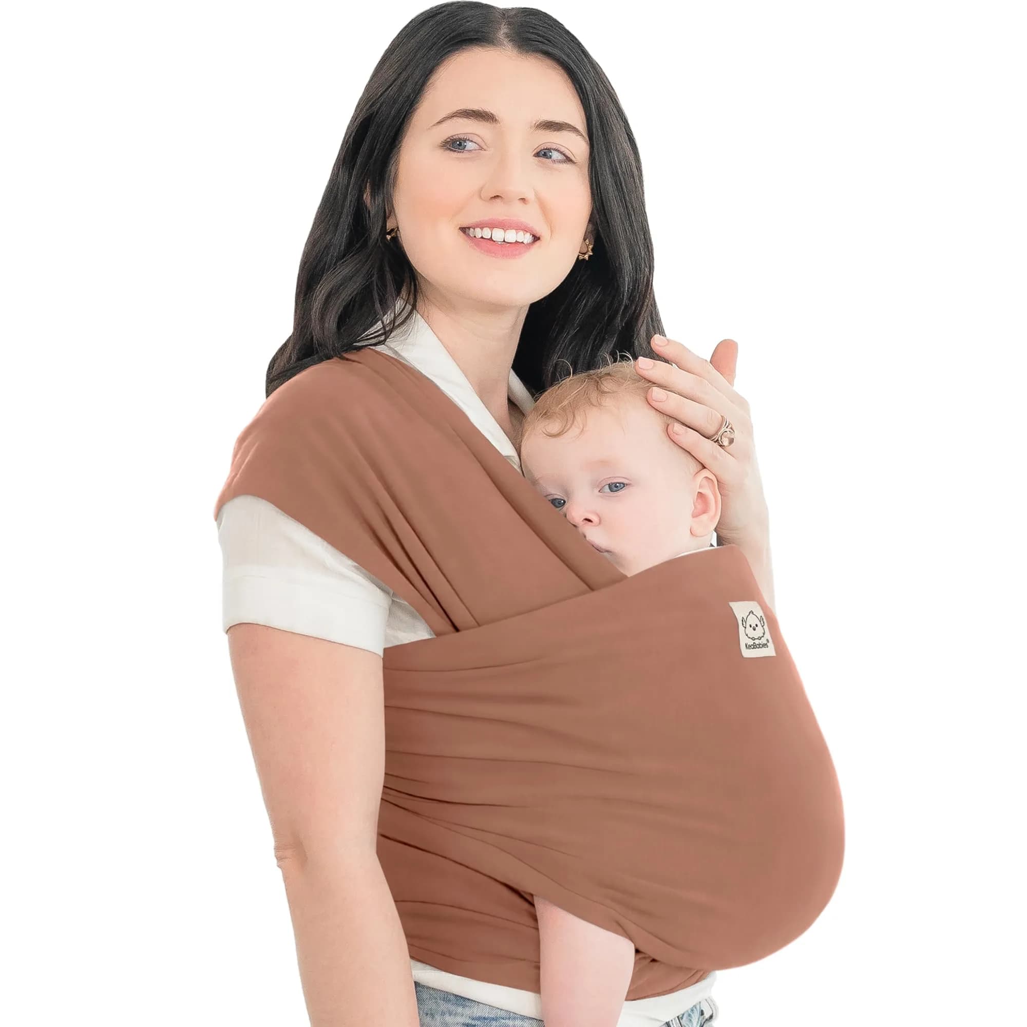 KeaBabies Original Baby Wrap Carrier - Terracotta | One Size, Ergonomic & Breathable - main product image