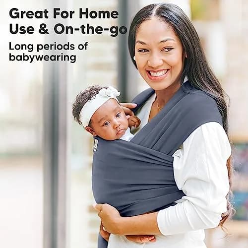 KeaBabies Original Baby Wrap Carrier Raven | Ergonomic, IHDI Certified, Breathable Fabric for Newborns to Toddlers thumbnail 7