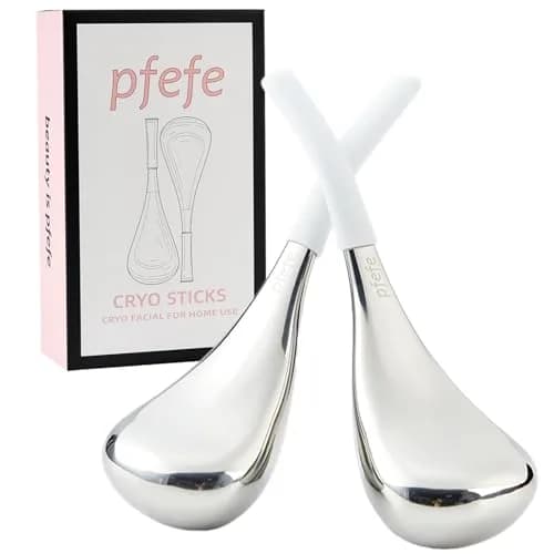 pfefe Ice Globes for Face Eyes, Cryo Sticks Facial Skin Care Tools with Storage Case, 2 Count (White) thumbnail 1