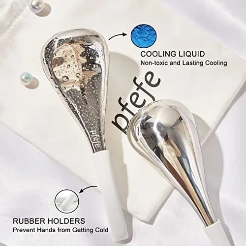 pfefe Ice Globes for Face Eyes, Cryo Sticks Facial Skin Care Tools with Storage Case, 2 Count (White) thumbnail 3