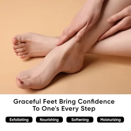 Berlaney Foot Peeling Mask for Dry Cracked Feet 3 Pairs | Exfoliating Peel with Shea Butter (60ml/2.03 Fl Oz) | Unisex thumbnail 6