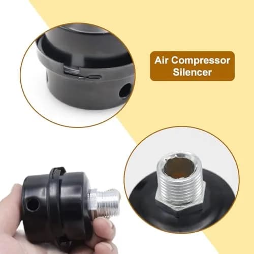 Joyangy 2-Pack 3/8" Straight Thread Air Compressor Intake Filter Silencer Muffler, 16mm Metal Filter Element thumbnail 4