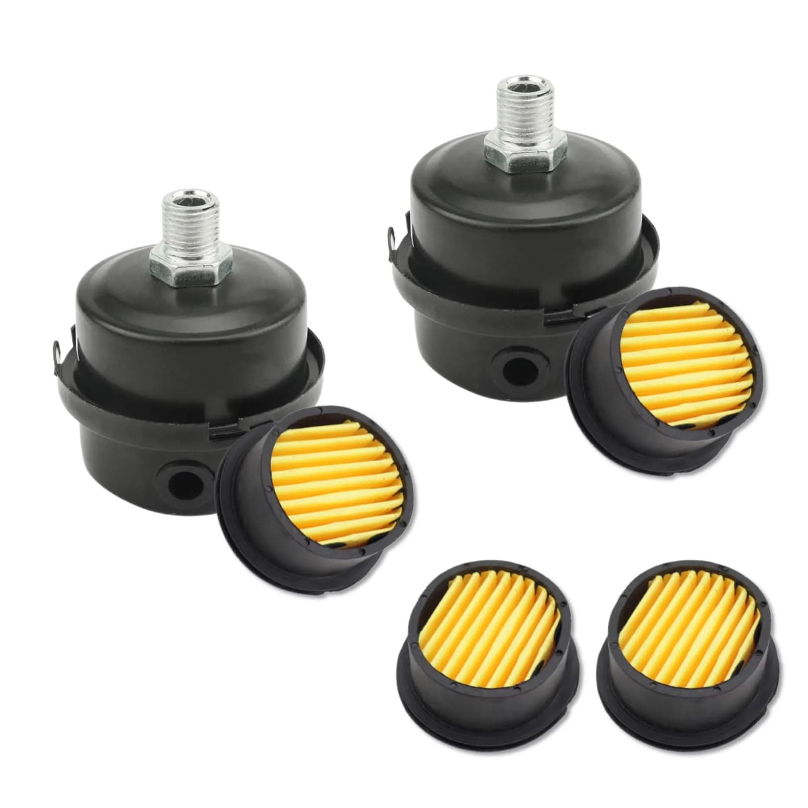 Joyangy 6-Pack Air Compressor Silencer Filter Replacement Elements 59mm x 50mm x 24mm | Universal Fit for Oil-less Compressors — 1/4"