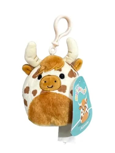 Squishmallows Alonzo 3.5" Plush Clip with Fuzzy Belly | Scottish Highland Cow Toy thumbnail 1