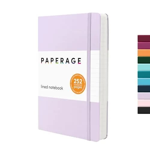 PAPERAGE Lined Journal Notebook Lavender 252 Pages 20cm x 14cm (8 in x 5.6 in) | Premium 100 GSM Acid-Free Paper thumbnail 1