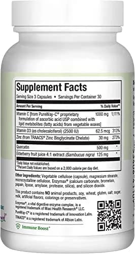 Maxi Health Quercetin with Zinc & Vitamin C 90 Capsules | Supports Immunity & Wellness thumbnail 3