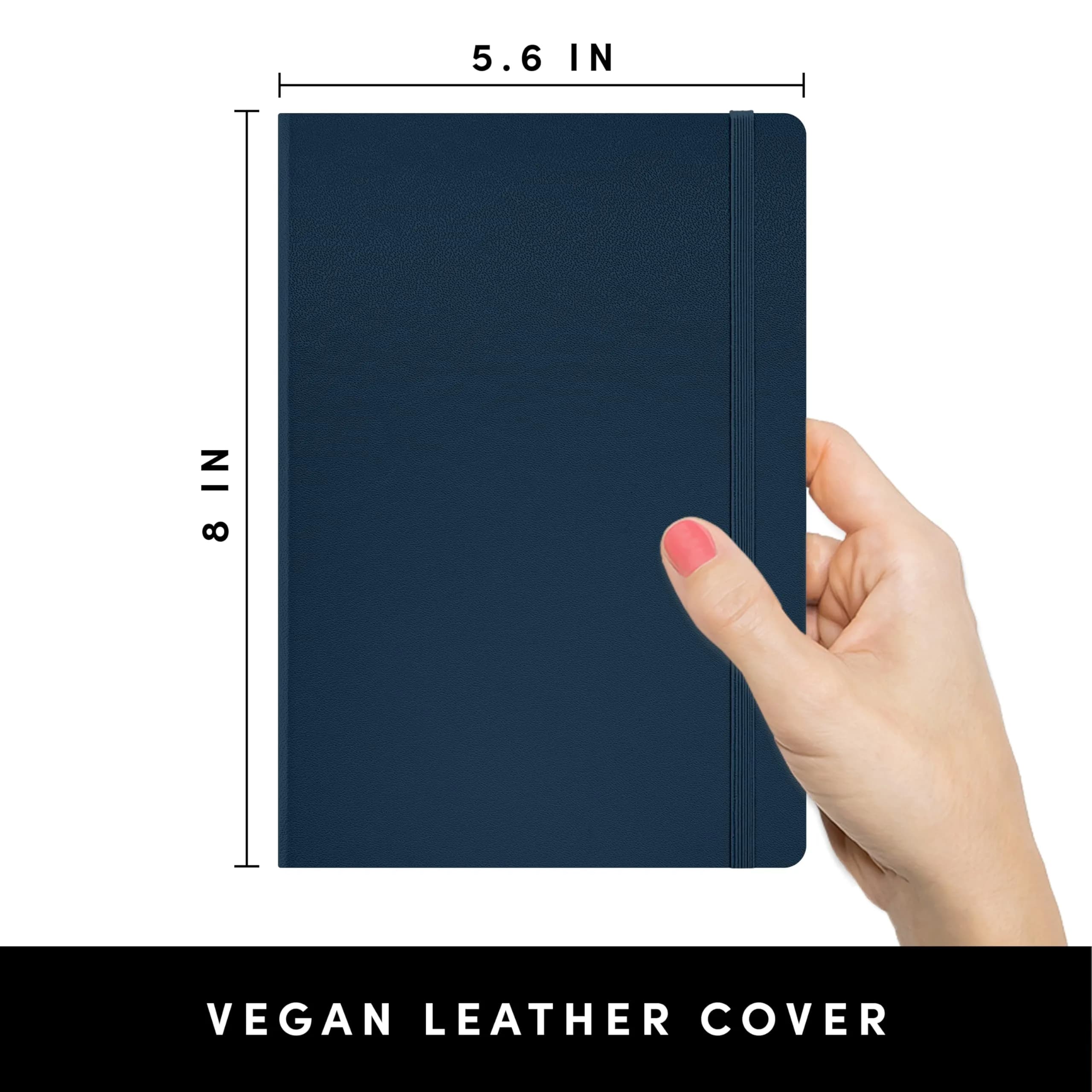 PAPERAGE Lined Journal Notebook Hardcover 252 Pages Navy | Acid-Free Paper for Smooth Writing - view 2