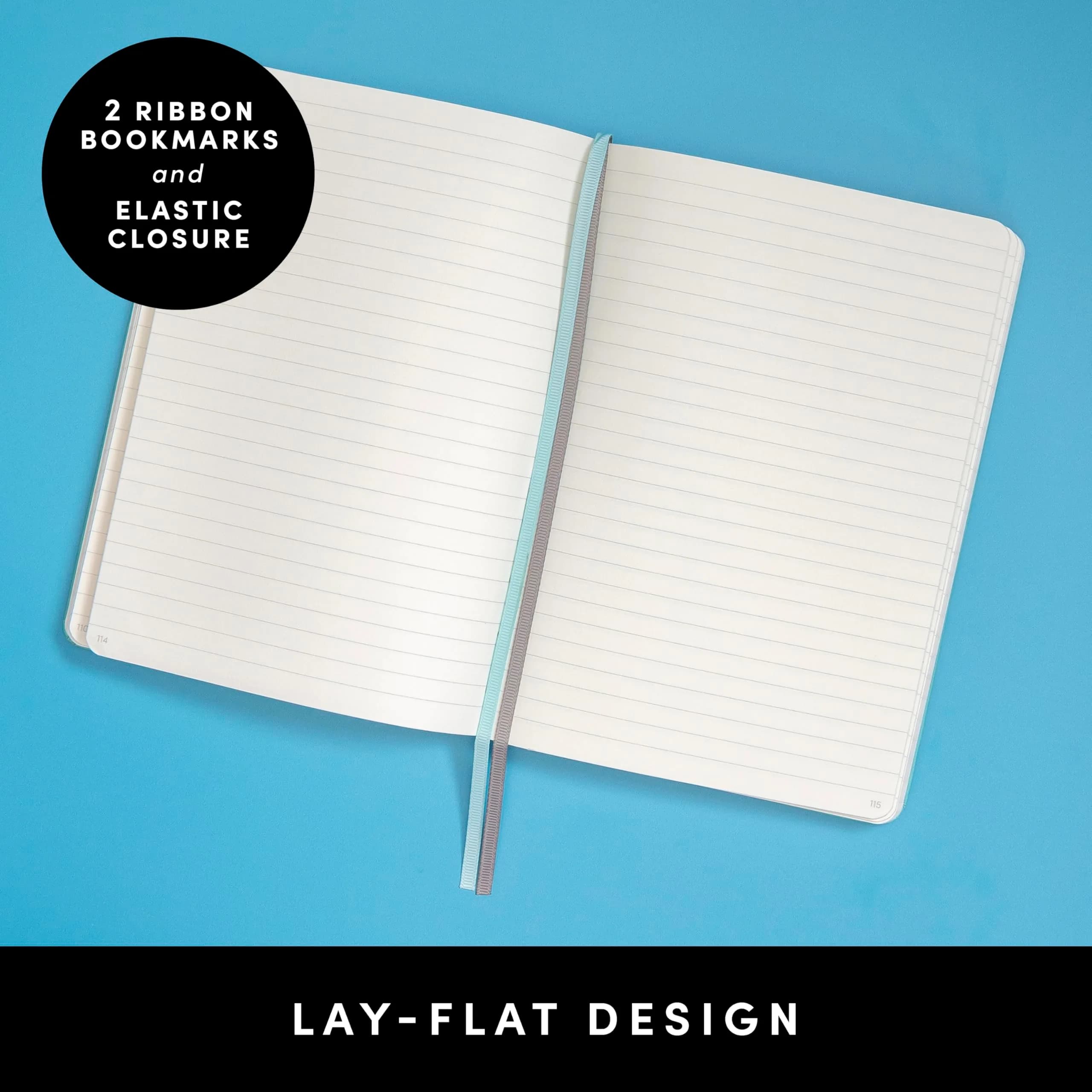 PAPERAGE Lined Journal Notebook Hardcover 252 Pages Navy | Acid-Free Paper for Smooth Writing - view 3