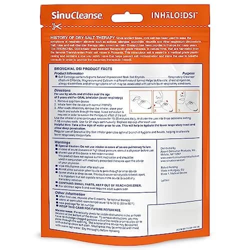 SinuCleanse Inhalo Bronchial Dry Salt Portable Respiratory Inhaler 1 Count | Natural Salt Crystals for Chest Congestion & Allergy Relief thumbnail 6