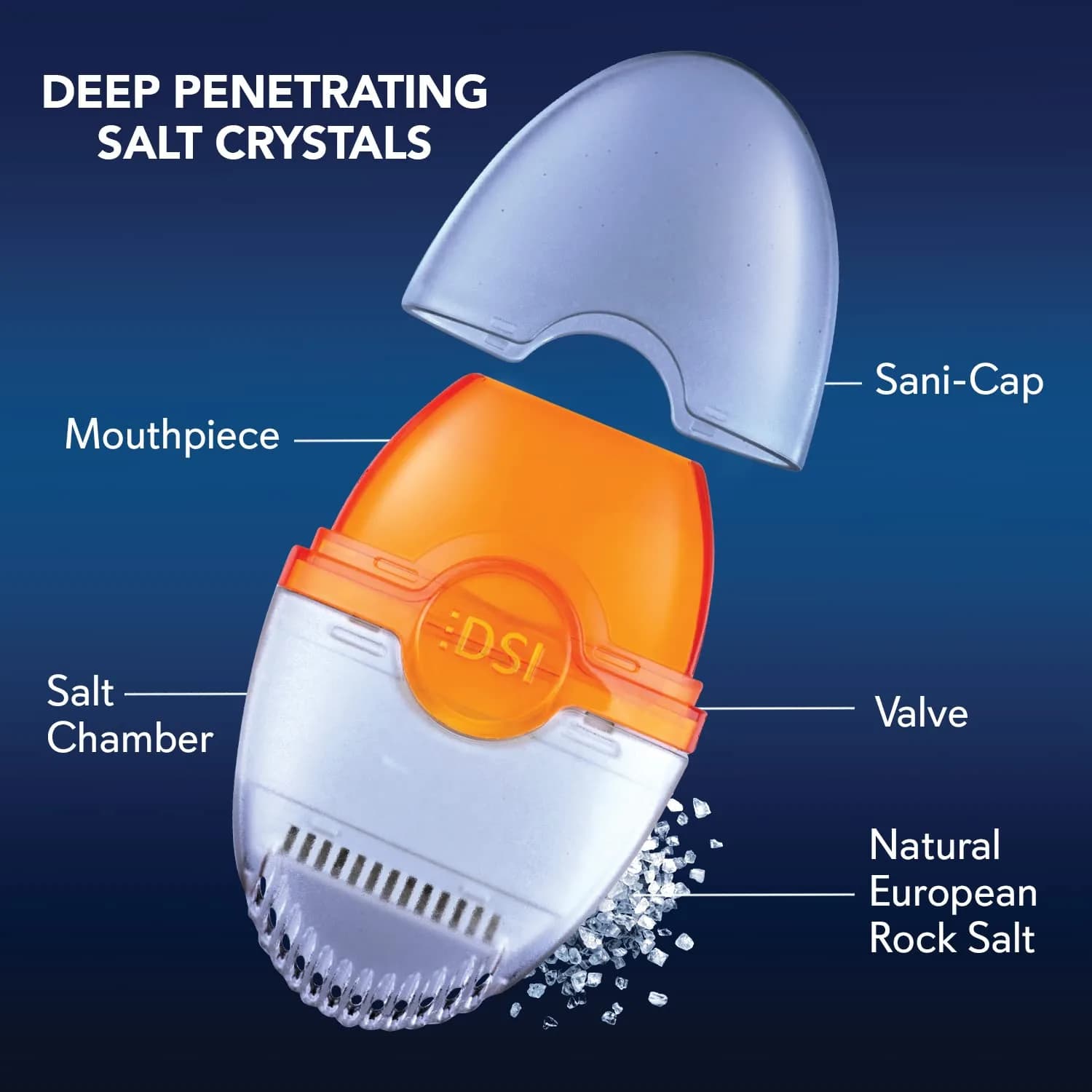 SinuCleanse Inhalo Bronchial Dry Salt Portable Respiratory Inhaler 1 Count | Natural Salt Crystals for Chest Congestion & Allergy Relief - view 3