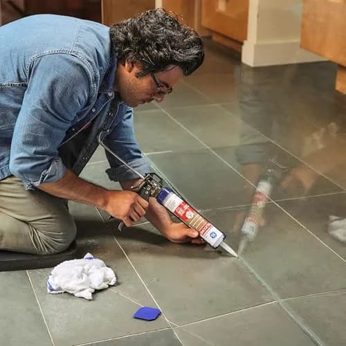 GE Advanced Silicone 2 Kitchen & Bathroom Caulk, White, 10 fl oz Cartridge, 12 Pack | Waterproof Sealant with 5X Stronger Adhesion thumbnail 9