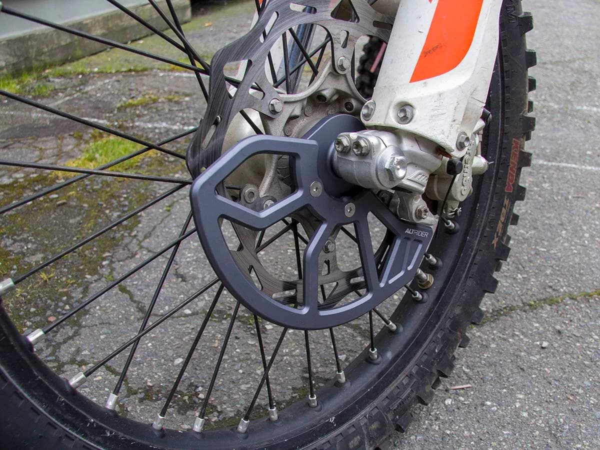 AltRider Front Rotor Guard Compatible with KTM/Husqvarna/GASGAS Dirt Bikes - CNC Aluminum - Triple Point Mount Full Leading Edge Protection - Light Weight Design - view 9