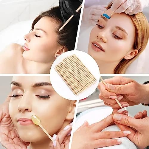JANYUN Hair Removal Wax Sticks 200 Pcs | Double-Sided Pointed Flat Handle for Small Detailed Areas thumbnail 7