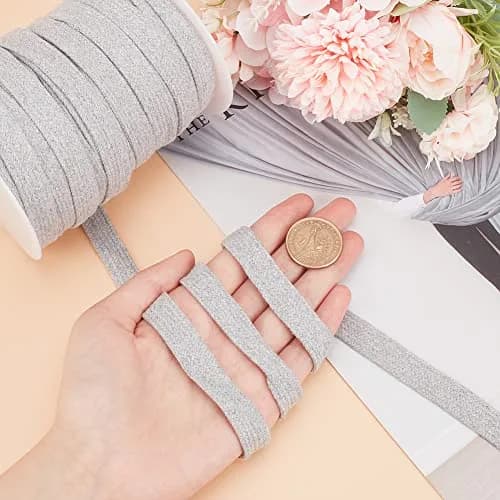BENECREAT 27 Yards Light Grey Flat Cotton Cord 15mm | Durable Garment & DIY Drawstring thumbnail 3