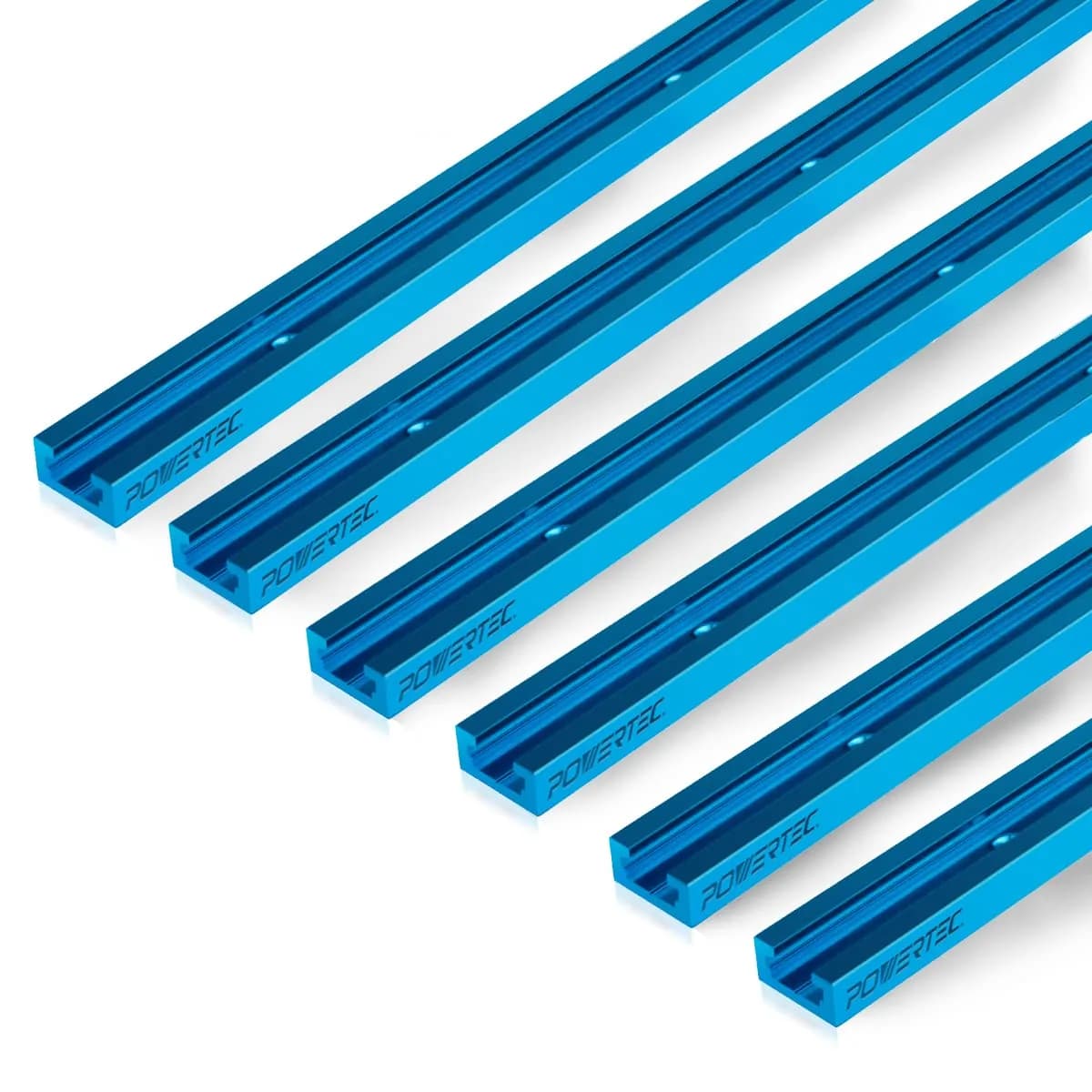 POWERTEC 71158-P3 Universal T-Track 48 Inch Double-Cut Profile 6 Pack | Aluminum Woodworking Jigs & Fixtures - main product image