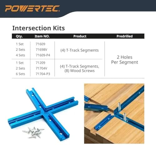 POWERTEC 71158-P3 Universal T-Track 48 Inch Double-Cut Profile 6 Pack | Aluminum Woodworking Jigs & Fixtures thumbnail 9