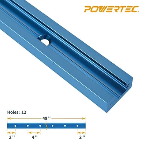 POWERTEC 71158-P3 Universal T-Track 48 Inch Double-Cut Profile 6 Pack | Aluminum Woodworking Jigs & Fixtures thumbnail 2