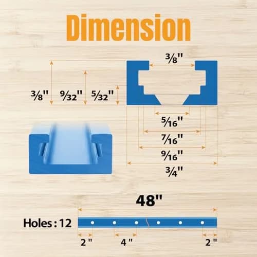 POWERTEC 71158-P3 Universal T-Track 48 Inch Double-Cut Profile 6 Pack | Aluminum Woodworking Jigs & Fixtures thumbnail 3