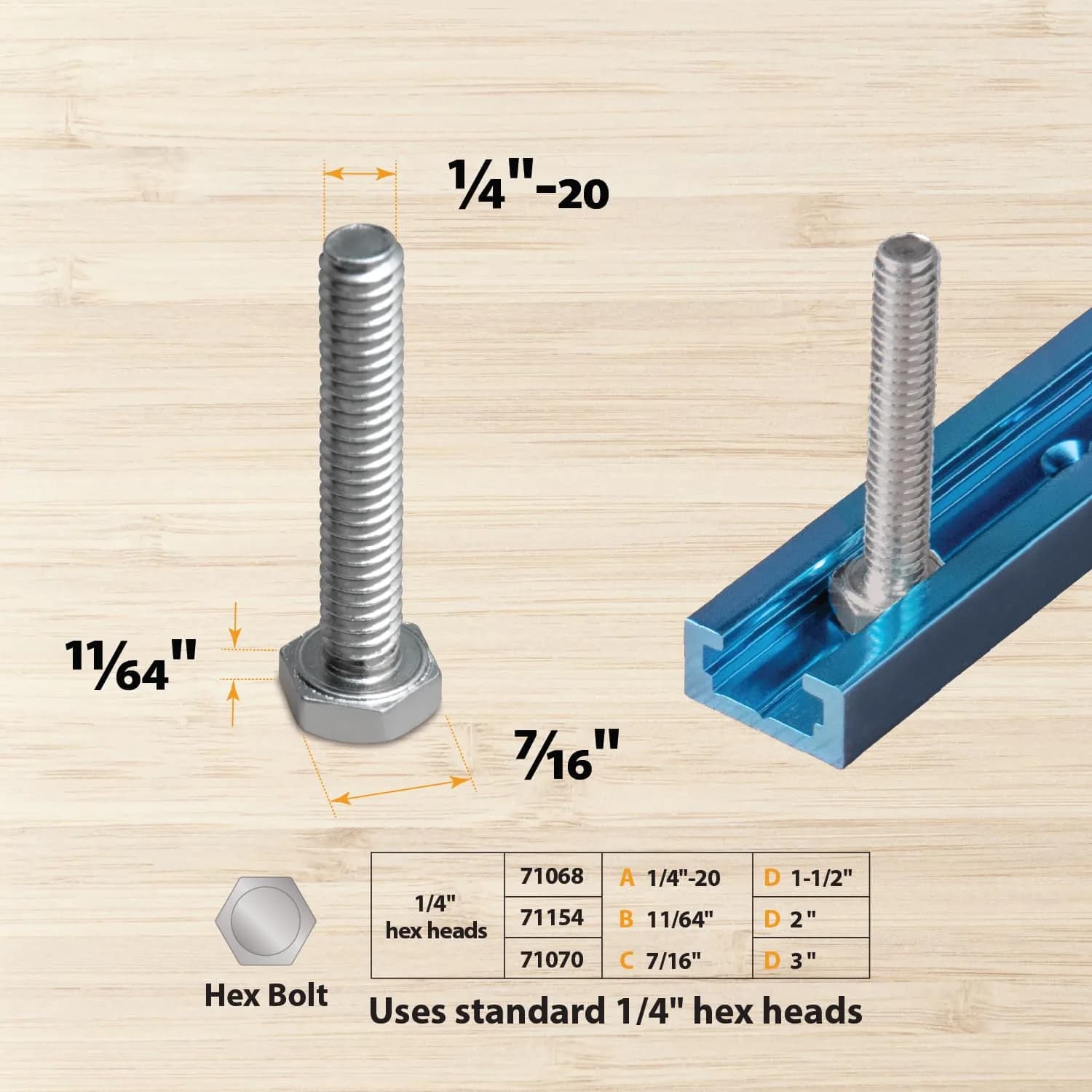 POWERTEC 71158-P3 Universal T-Track 48 Inch Double-Cut Profile 6 Pack | Aluminum Woodworking Jigs & Fixtures - view 4