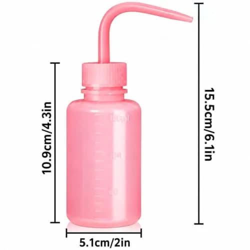 Valchoose Pink LDPE Squeeze Wash Bottle 150ml (5.1oz) | Bent Nozzle for Precision Watering & Lab Use thumbnail 7