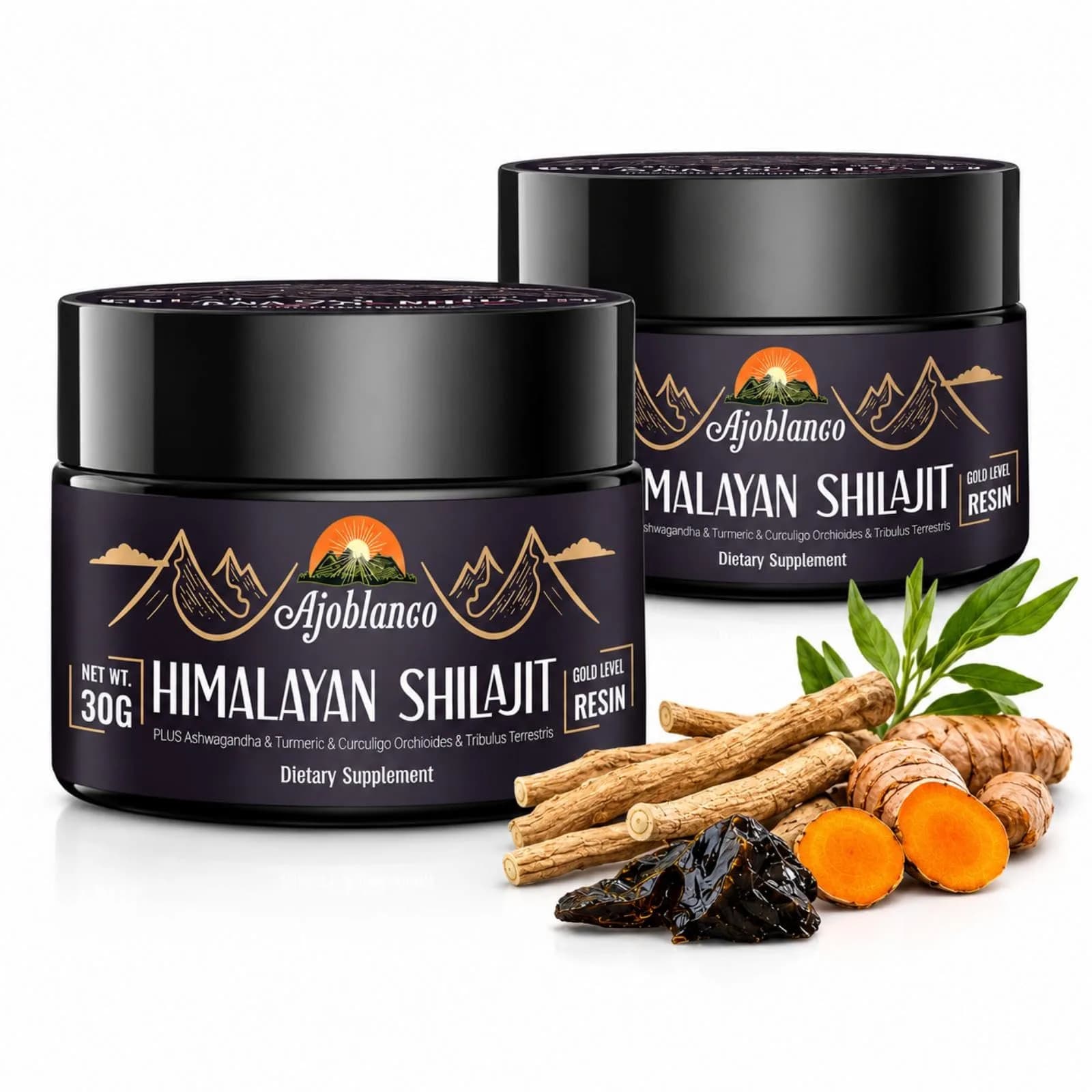 Ajoblanco 600mg Himalayan Shilajit Resin | Organic Ayurvedic Energy & Immunity Support — 1 Ounce