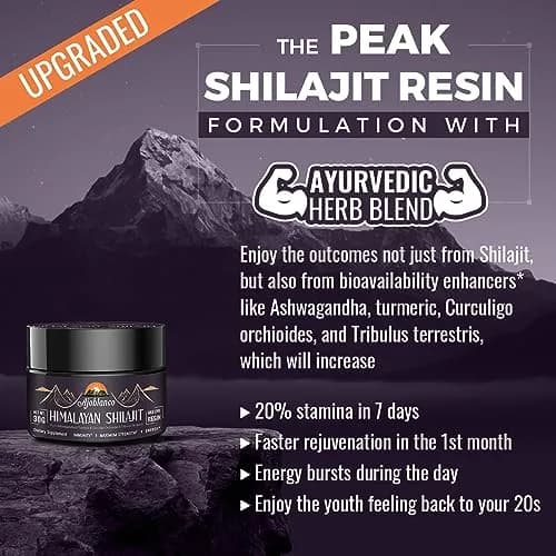 Ajoblanco 600mg Himalayan Shilajit Resin | Organic Ayurvedic Energy & Immunity Support thumbnail 4