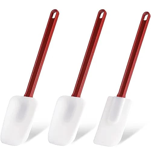 heffiso Silicone Rubber Spatula Set of 3, High Heat, Commercial (2 Spoonula + 1 Scraper, 24 cm / 9.5 Inches) | Food Grade Silicone for Indian Kitchens - main product image