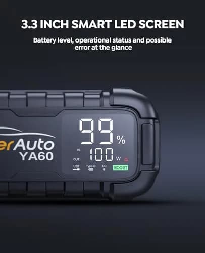 YaberAuto Jump Starter 8000A 99Wh | 65W Fast Charging for All Gas/12.0L Diesel thumbnail 6