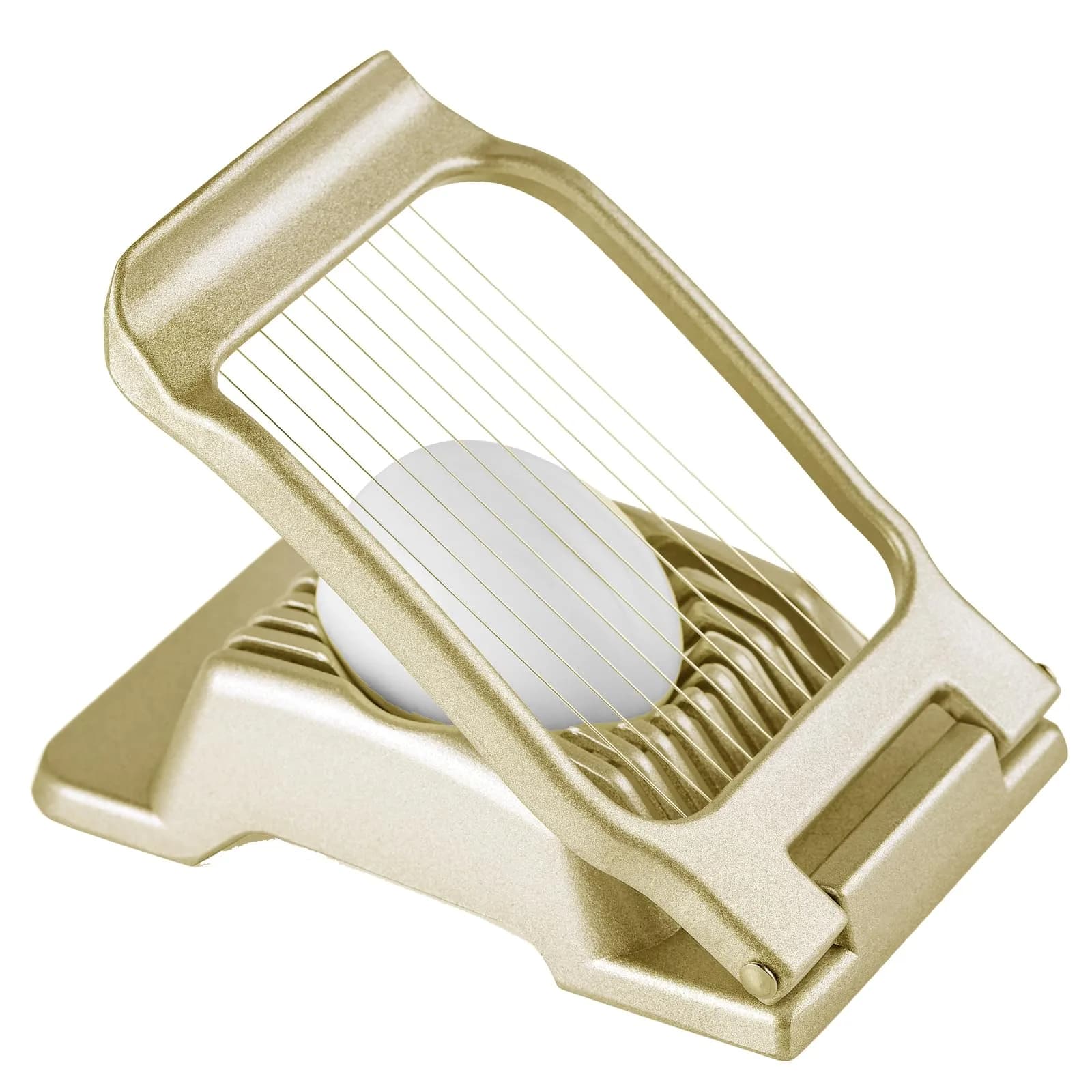 REDSETS Multipurpose Heavy Duty Aluminium Egg Slicer with Stainless Steel Wire | 9 cm (3.5 in) Slices — Gold