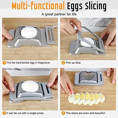 REDSETS Multipurpose Heavy Duty Aluminium Egg Slicer with Stainless Steel Wire | Slices 11 Egg Pieces thumbnail 5