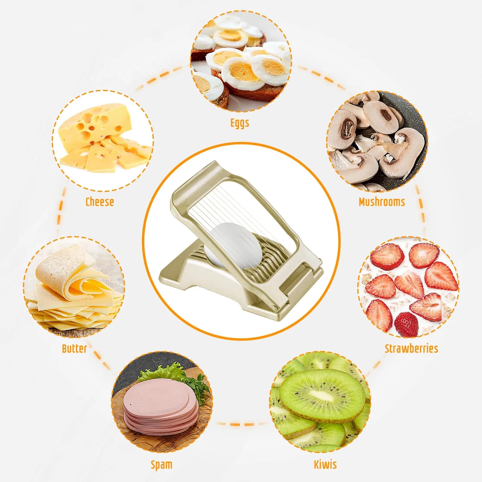 REDSETS Multipurpose Heavy Duty Aluminium Egg Slicer with Stainless Steel Wire | Slices 11 Egg Pieces - view 2