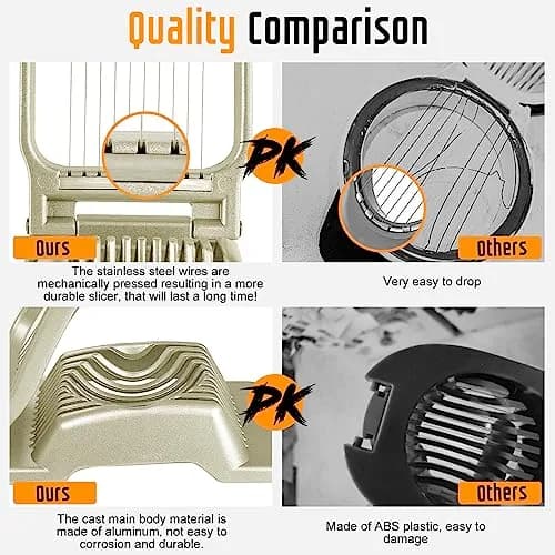 REDSETS Multipurpose Heavy Duty Aluminium Egg Slicer with Stainless Steel Wire | Slices 11 Egg Pieces thumbnail 3