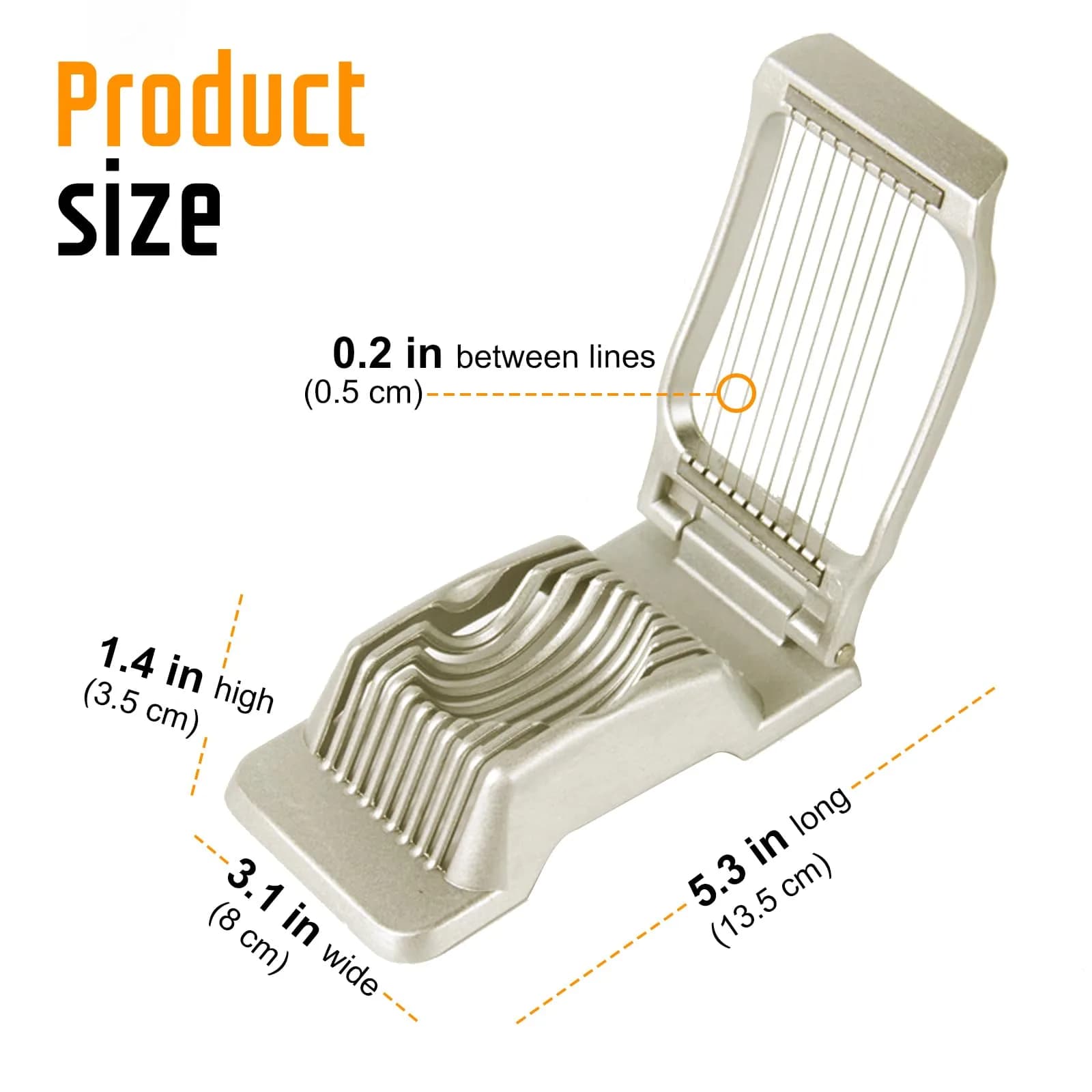 REDSETS Multipurpose Heavy Duty Aluminium Egg Slicer with Stainless Steel Wire | Slices 11 Egg Pieces - view 4