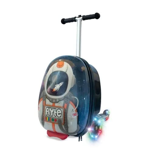 Flyte Scooter Suitcase Folding Kids Luggage 18" Sammie the Spaceman | 25 Litre Capacity with Ride On & Wheels thumbnail 1