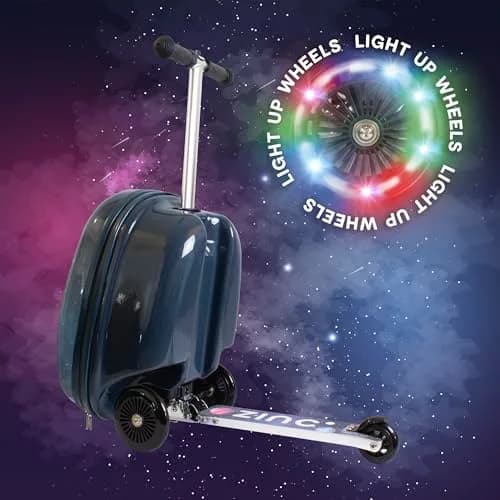 Flyte Scooter Suitcase Folding Kids Luggage 18" Sammie the Spaceman | 25 Litre Capacity with Ride On & Wheels thumbnail 8