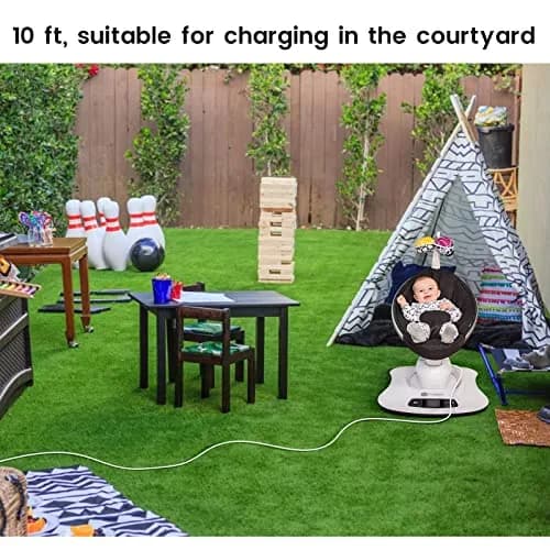YEAOI 10ft Power Cord for 4moms mamaRoo 4 | 12V 3A Baby Swing Charger, White thumbnail 3