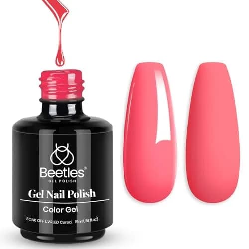 Beetles Gel Nail Polish Coral Pink 15ml (0.5 Fl Oz) | Soak Off UV Gel for Nail Art — Classic Original Collection