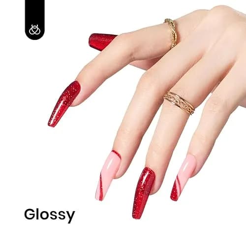 Beetles Glitter Red Gel Nail Polish Wine Red Shimmer 15ml (0.5 Fl Oz) | 10-Free Formula thumbnail 5