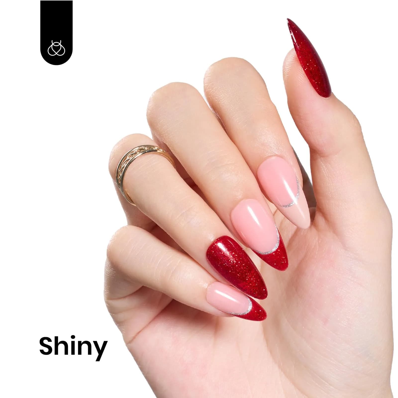 Beetles Glitter Red Gel Nail Polish Wine Red Shimmer 15ml (0.5 Fl Oz) | 10-Free Formula - view 3