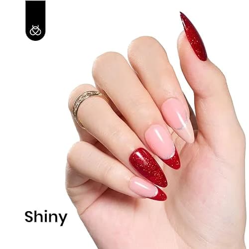 Beetles Glitter Red Gel Nail Polish Wine Red Shimmer 15ml (0.5 Fl Oz) | 10-Free Formula thumbnail 3