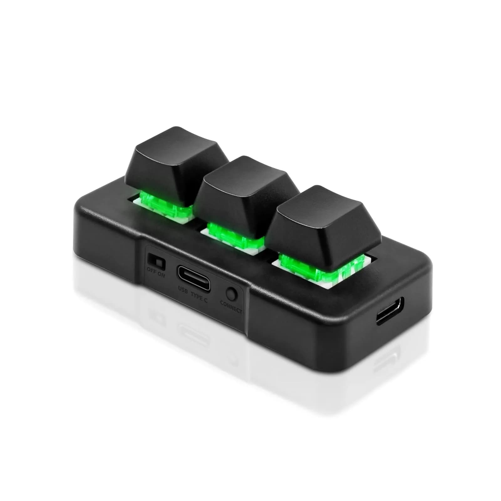 PCsensor MK321G-BL 3-Key Mini Keypad 2.4G Wireless Mechanical Keyboard with RGB LED | Programmable Hot Key - main product image