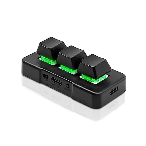 PCsensor MK321G-BL 3-Key Mini Keypad 2.4G Wireless Mechanical Keyboard with RGB LED | Programmable Hot Key thumbnail 1