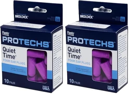 Flents Protechs Foam Ear Plugs NRR 33 Purple 20 Pair (10 Pair Pack x 2) | High-Noise Reduction for Sleep & Travel thumbnail 1