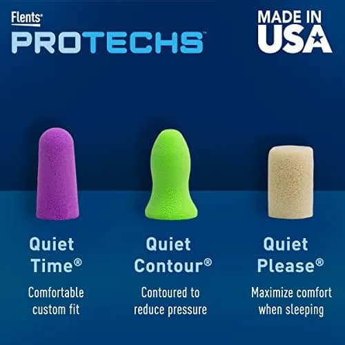 Flents Protechs Foam Ear Plugs NRR 33 Purple 20 Pair (10 Pair Pack x 2) | High-Noise Reduction for Sleep & Travel thumbnail 7
